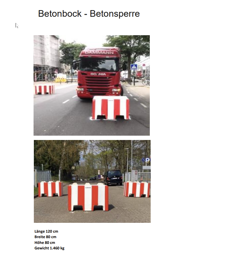 Event-Infrastruktur Betonblock